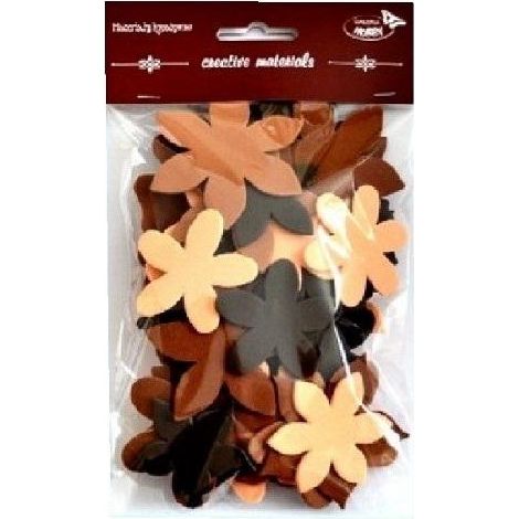 Fleurs dans les tons bruns, 60 pièces