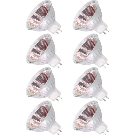 Lot de 6 Spot halogène GU5.3 MR16 - 50 W/12 V/2700 K - Lumière blanche chaude à intensité variable - Culot à 2 pôles - Angle de faisceau 120 degrés (1/5)