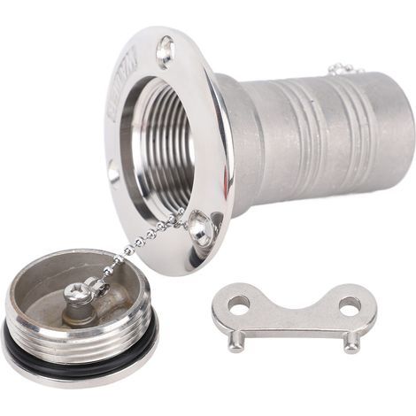 Bouchon de remplissage carburant pour bateau, acier inoxydable 316 marine, diamètre 38 mm, finition miroir (1/5)