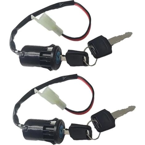 Interrupteur à clé de contact for cyclomoteur, 2 fils, trou de 28mm, accessoire for ATV, Dirt Bike, moto électrique, Go-Kart, marche/arrêt(2 Piece)