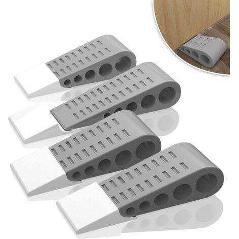 (Gris)Butée de porte en caoutchouc, 4pcs Cale Porte en Caoutchouc Robuste antidérapant, Bloc de porte Anti-Rayures Fonctionne sur toutes les surfaces (1/5)