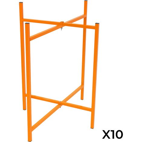 Base para Tableros de Mortero  Set de 10 Soportes Plegables de Acero 25x25mm  Altura 75cm  Capacidad 100kg  Pies Antideslizantes y Kit de Fijación Incluido  Uso Profesional Mortero p/Mampostería (1/5)