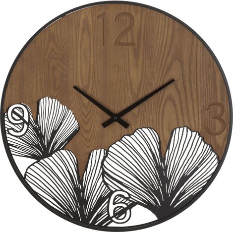 Horloge murale Super Bois/Feuille Cm Ø 60X2 (1/5)