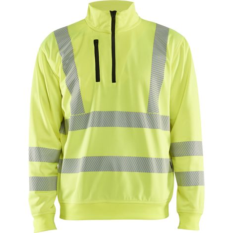 Sweat de travail col zippé haute visibilité 3564 - Jaune XL