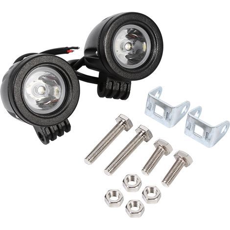 EBTOOLS pour pod led lights 2PCS 12-80 V DC 10 W lumière de travail, universel 6500 k LED haute puissance lumière de travail hors route conduite brouillard spot pour moto. (1/5)