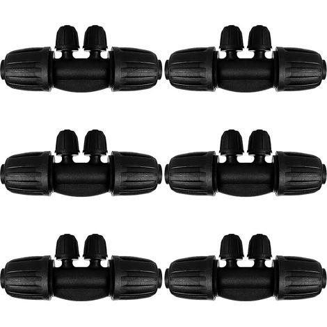 6 Pièces 4-Voies Raccord de Tuyau D'Irrigation pour Tube 13/16 mm à 4/7 mm, Connecteur de Tuyau en T Barbelé, Connecteur D'Irrigation Goutte à Goutte à 4-Voies pour Jardin, Pelouse