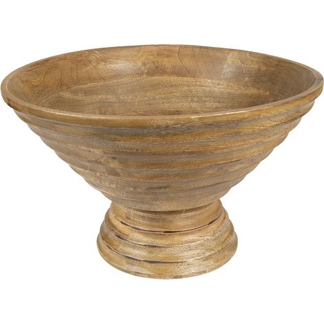 Coupe à fruits et plat de décoration en bois rustique marron pour table 30 x 20 cm - PANGIVO (1/2)