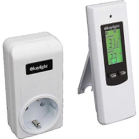 Prise thermostatique sans fil avec télécommande pour radiateur électrique et climatiseur mobile - Yvan (1/4)