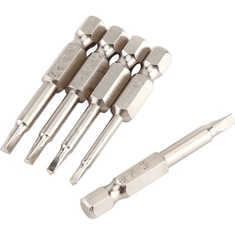 Lot de 5 embouts de tournevis triangulaires à tige hexagonale 1/4" de 50 mm, diamètres Δ1,8/Δ2,0/Δ2,3/Δ2,7/Δ3,0, aimantation puissante (1/5)