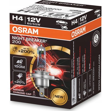 Lampadina laser Osram H4 Night Breaker +200% +150m (1/5)