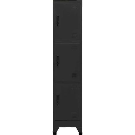 Maison Exclusive - Taquilla de acero negro 38x45x180 cm (1/5)
