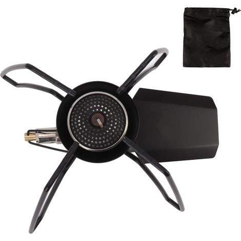 Réchaud à gaz pliable d'extérieur, mini réchaud à gaz portable, haute puissance, contrôle facile, pour barbecue et camping (1/5)