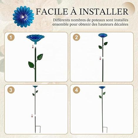 Metal Flower Bee Drinkers Insect Drinkers Suitable for Butterflies and Pollinators Red Blue Yellow Green (1/4)