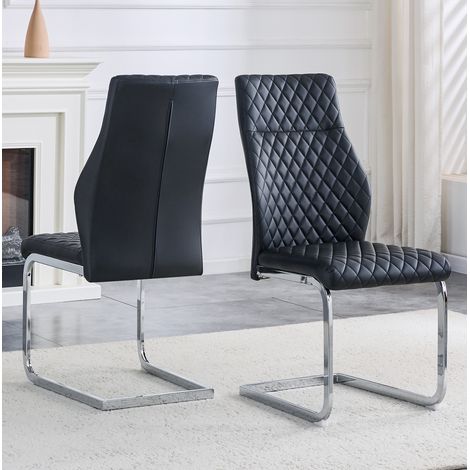 Sillas comedor pack de 2 respaldo alto PU metal OKMYHOME (1/5)