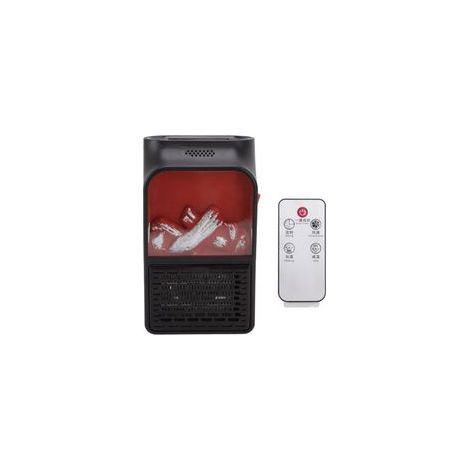 Mini chauffage d'appoint à flamme 1000 W PTC en céramique, à chauffage rapide et silencieux, avec boîtier dépoli ignifugé, pour une utilisation domestique (prise UE 220 V)