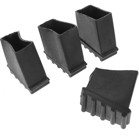 Lot de 4 protections pour pieds d'escabeau, protections polyvalentes pour pieds d'échelle, patins antidérapants-5.00X5.00X2.50CM-Black (1/3)