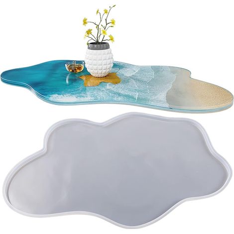 Moule Resine Epoxy Plateau,Moule de Table de Sable Mouvant Irrégulier,Moule en Résine époxy de 61cm,Moule De Table époxy pour La Table De Rivière,Planche à Découper,Planche à Charcuterie (1/5)