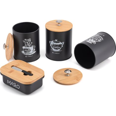 Set aus 3 Küchenbehältern und einer Butterdose E-6057 (1/5)