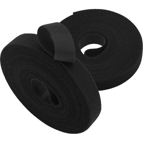 Lot de 2 Attaches de Jardin pour Plantes, Rouleaux de Ruban réutilisable en Nylon pour Plantes grimpantes - 10 mm x 10 m - Noir (1/5)