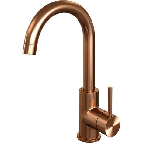 Brauer Copper Edition Robinet lavabo rehaussé bec rond poignée standard ColdStart Cuivre brossé PVD