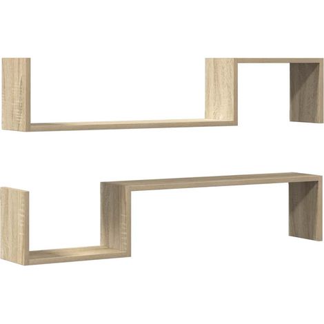 Maison Exclusive - Wandregale 2 Stk. Sonoma-Eiche 100x15x20 cm Ho (1/5)