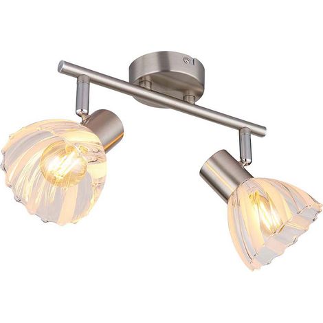 Deckenleuchte Deckenlampe Esszimmerleuchte silber 2 flammig verstellbar L 25 cm (1/5)