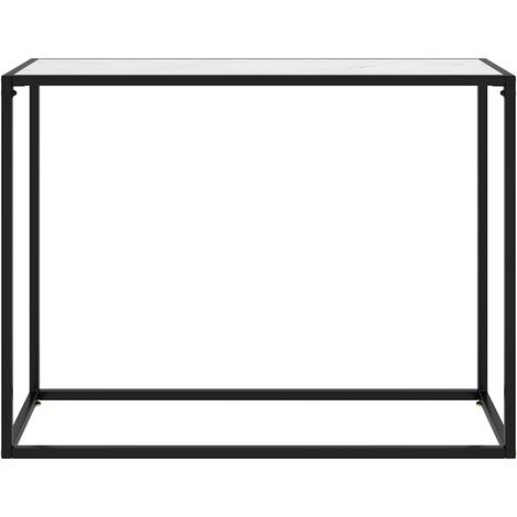 Maison Exclusive - Tavolo Consolle Bianco 100x35x75 cm in Vetro Temperato (1/5)