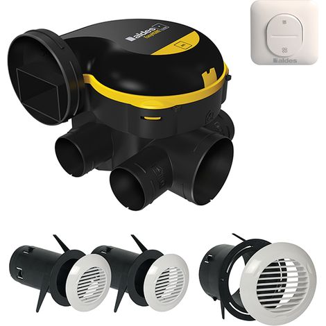 Aldes – Kit VMC simple flux autoréglable avec interrupteur inverseur – Débit max 300m³/h – Pour cuisine – 11026032BP (1/2)