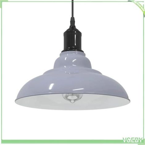 4103438 Lampe suspendue réglable hauteur E27 gris brillant 31cm métal (1/5)