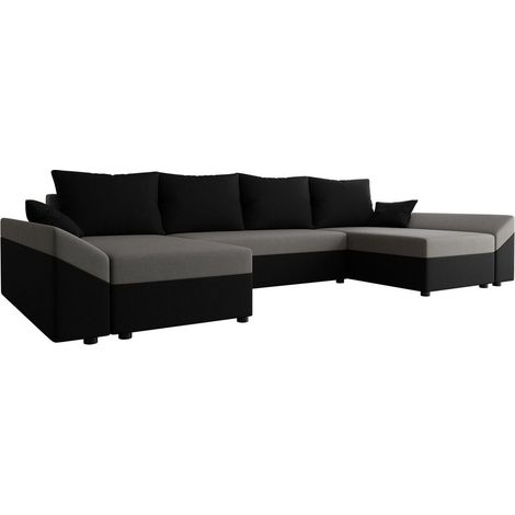 Mobilier1 – Canapé d'angle Memphis – 317x140cm – Avec fonction de couchage Eurobook – Boîte à literie – Ressorts Zig Zag – Fabriqué en UE (1/5)