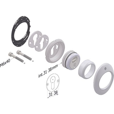 DEFENDER MECCANICO MECDEF SECUREMME - INOX CROMO SATINATO F.SAG I.MM 38 D.MM 50 H.MM 20 - 1 pezzo