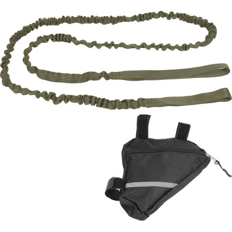 Corde de remorquage élastique pour vélo, aide à la traction, absorption des chocs, pour enfants et famille, couleur vert militaire