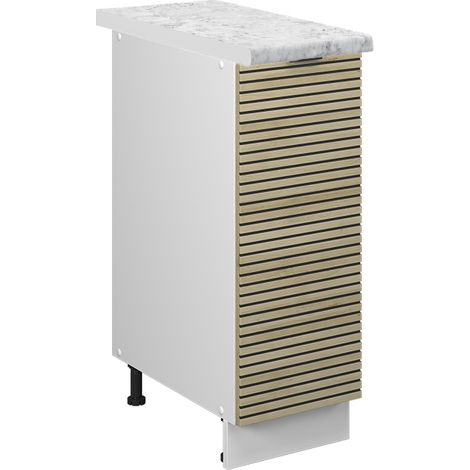 Armadio cucina dispensa alto Fame-Line, Pannello in quercia, 30 cm , PL Marmo, Vicco