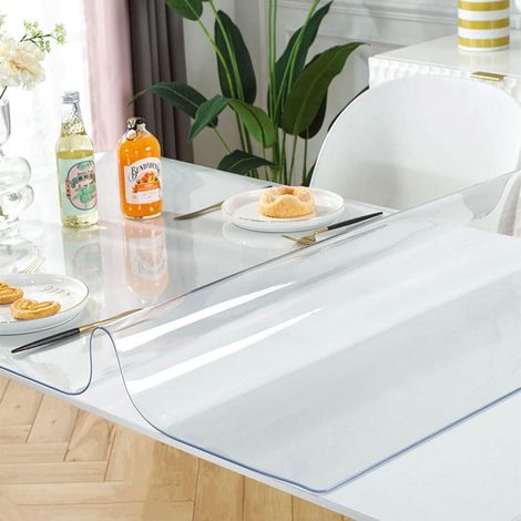 Protection de table transparent en verre transparent 100x200cm - Toile cirée transparente de 2,2 mm d'épaisseur - Antidérapante et résistante à la chaleur - Protège Parfaitement Chaque Table (1/5)