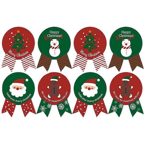 50 Stück lustige Weihnachtsmann-Cartoon-Aufkleber, Geschenkaufkleber für Feste, Partys und Weihnachten (bunt)-5X3.5cm (1/3)