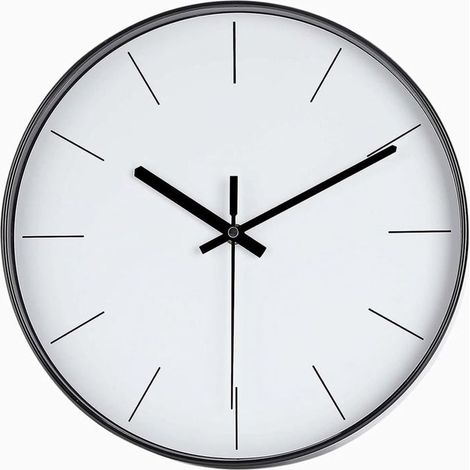 Horloge murale minimaliste de 30 cm, silencieuse, sans tic-tac, style moderne et élégant, fonctionne à piles, quart