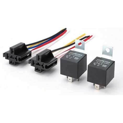 40A 12V 4-/5-poliges Relais mit Eisenrückseite und Sockel, universell für Lkw, Pkw, Klimaanlagen, Scheinwerfer, Hupen, reiner Kupferdraht, Eisenrückseite, 24V - 4-polig mit Sockel, ein Set, Verriegelu (1/4)