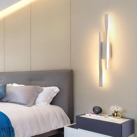 LED Wall Light 16W 1800LM 3000K Warm White, Modern Long Wall Lamp for Living Room Bedroom Hallway Stairs, White (1/5)