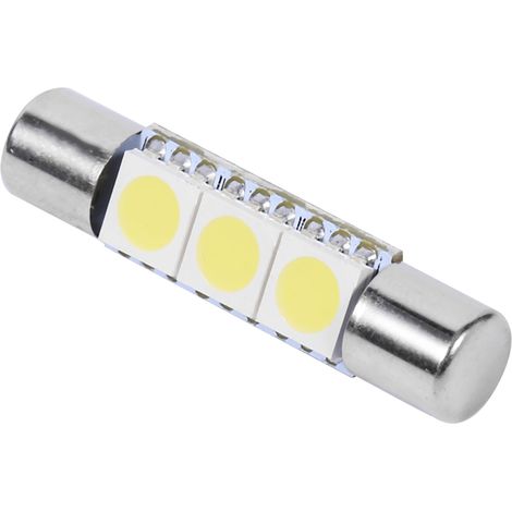 10 Ampoules LED 3-SMD 29-30mm 6641 Blanc, Ampoule de Plafonnier Rétroviseur Pare-Soleil, Lampe de Miroir de Courtoisie, Lot de 10 (1/5)
