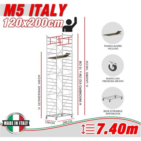 Trabattello M5 ITALY Altezza lavoro 7,40 metri