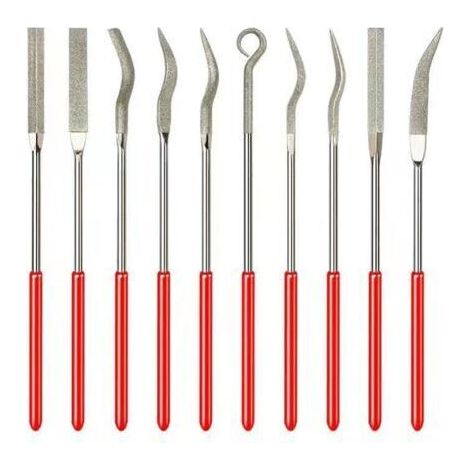 10 limes irrégulières, outils de sculpture et de meulage pour le travail du bois, limes plates, limes d'ébavurage, limes de polissage, limes à main, outils d'artisanat de bijoux (1/3)