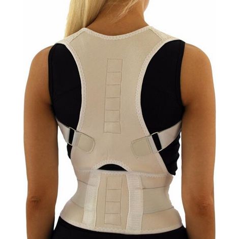(Beige M) Correcteur de posture magnétique, corrige la posture du dos et des omoplates. (1/5)
