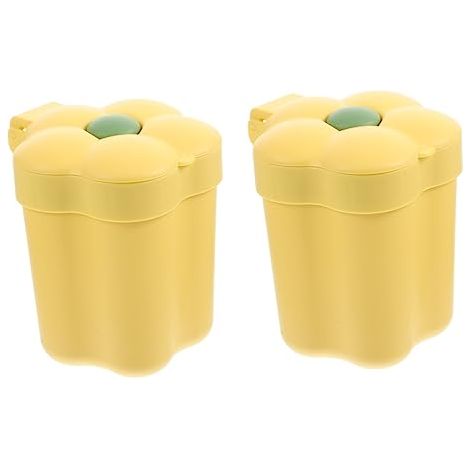 2pièces Poubelle De Bureau Forme De Fleur avec Couvercle Conteneur à Déchets Pratique pour Bureau Salle De Bain Et Coiffeuse Déchets Ménagers Et Compact (1/5)