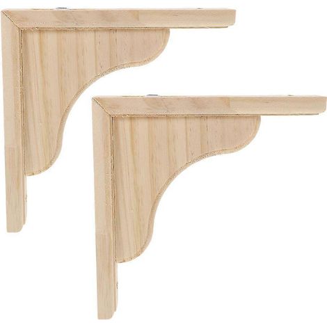 Étagères flottantes à supports triangulaires en bois massif pour cuisine et bureau (2 pièces) - AquaForge (1/5)