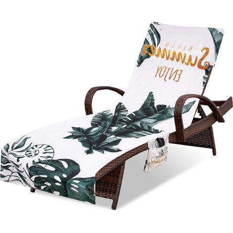Serviette de Plage en Microfibre pour Bain de Soleil Chaise Longue de Jardin,Housse de Protection Chaises Longues,Séchage Rapide Housse Chaise Longue pour Piscines,Plages,Bronzage,Hôtels de Jardin (1/5)