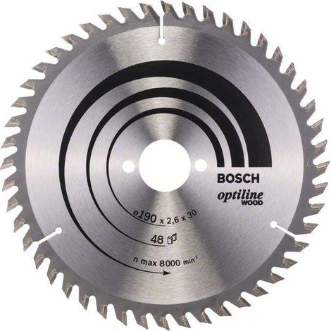 Bosch PRO Wood Kreissägeblatt, 190 x 2,6 x 30 mm, T48