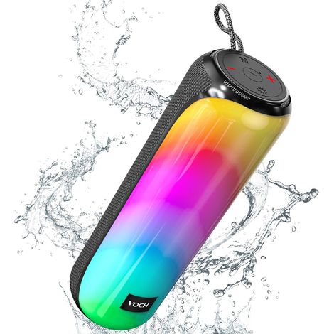 Enceinte Bluetooth Portable sans Fil Haut-Parleur avec Lumières RGB, 40W Stéréo Puissante, Bluetooth 5.3, Appairage TWS, Étanche IPX7, 20H Autonomie pour Fête, Maison, Extérieur, Voyage, Camping (1/5)