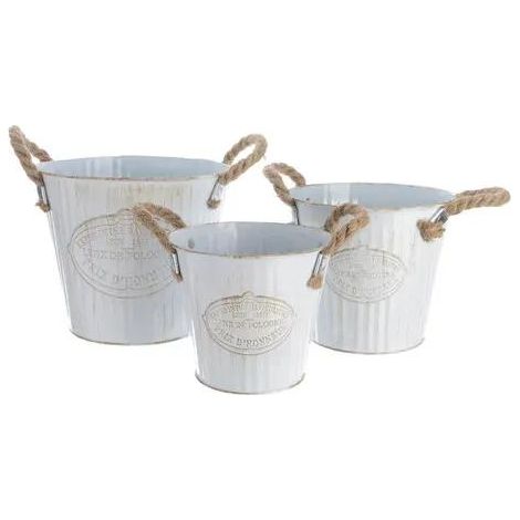 Zinkeimer mit Seilgriff (Set 3 Einheiten) 20x17cm, 17x15cm, 15x13cm