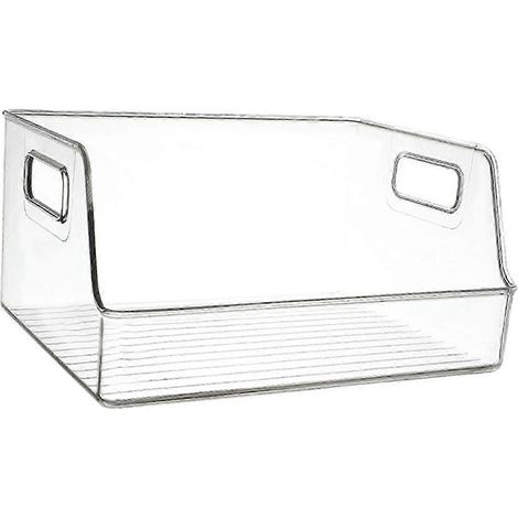 Boîte de rangement transparente à tiroir pour savons, serviettes et canettes, présentoir, organisateur de réfrigérateur, boîte de rangement pour salle de bain, placards et comptoirs de maison-21.5cmx1 (1/5)
