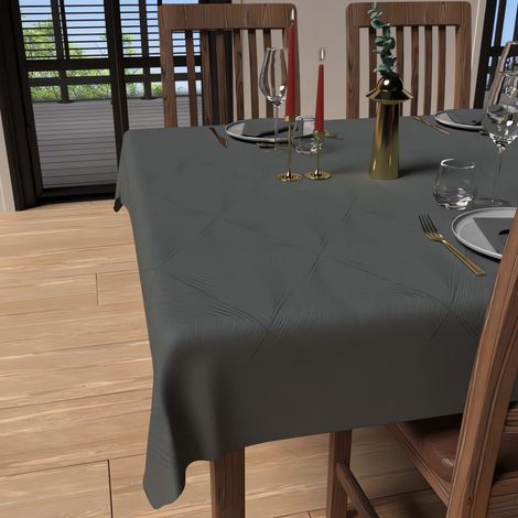 Nappe rectangle anti-tâches 150x300 cm LUXURY gris, par Soleil d'Ocre